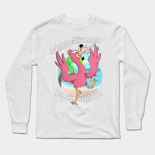 Majestically Awkward Flamingo Long Sleeve T-Shirt